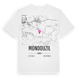 Mondouzil karta t-shirt – ekologisk bomull t-shirt från Pinshirt