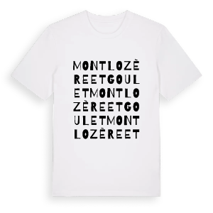Mont Lozère et Goulet ordlek t-shirt – ekologisk bomull t-shirt från PinShirt