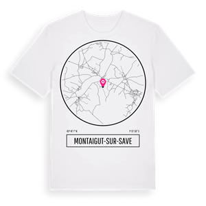 Montaigut-sur-Save t-shirt – ekologisk bomull t-shirt från Pinshirt