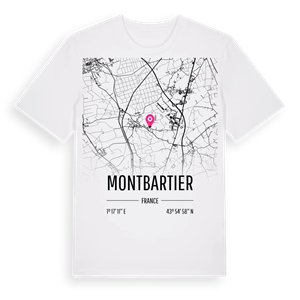 Montbartier karta t-shirt – ekologisk bomull t-shirt från Pinshirt