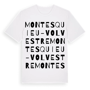 Montesquieu-Volvestre ordlek t-shirt – ekologisk bomull t-shirt från Pinshirt