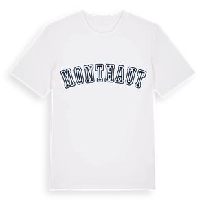 Monthaut college t-shirt – ekologisk bomull t-shirt från Pinshirt