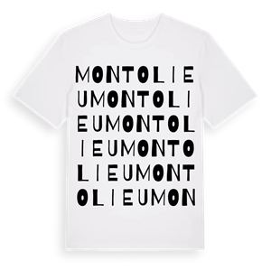 Montolieu ordlek t-shirt – ekologisk bomull t-shirt från Pinshirt