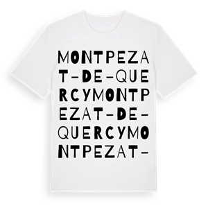 Montpezat-de-Quercy ordlek t-shirt – ekologisk bomull t-shirt från Pinshirt