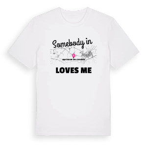 Någon i Montredon-des-Corbières älskar mig t-shirt – ekologisk bomull t-shirt från Pinshirt