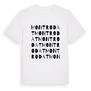 Montrodat ordlek t-shirt – ekologisk bomull t-shirt från Pinshirt