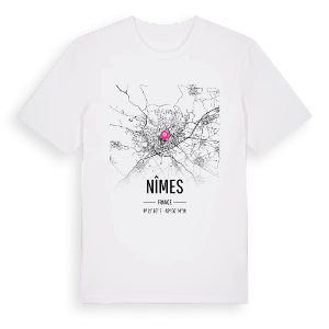 Nîmes karta t-shirt – ekologisk bomull t-shirt från Pinshirt