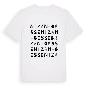 Nizan-Gesse ordlek t-shirt – ekologisk bomull t-shirt från Pinshirt