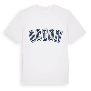 Octon college t-shirt – ekologisk bomull t-shirt från Pinshirt