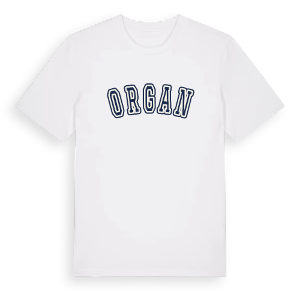 Organ college t-shirt – ekologisk bomull t-shirt från Pinshirt
