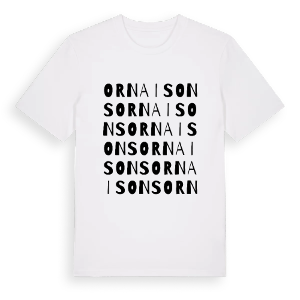 Ornaisons ordlek t-shirt – ekologisk bomull t-shirt från Pinshirt