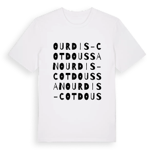 Ourdis-Cotdoussan ordlek t-shirt – ekologisk bomull t-shirt från Pinshirt
