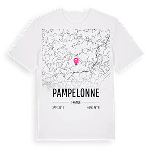 Pampelonne karta t-shirt – ekologisk bomull t-shirt från Pinshirt