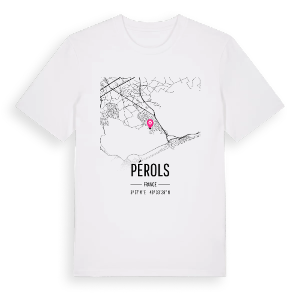 Pérols karta t-shirt – ekologisk bomull t-shirt från Pinshirt