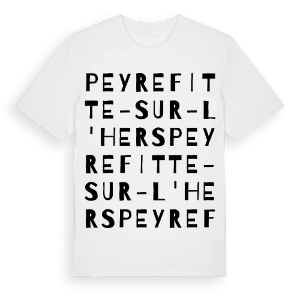 Peyrefitte-sur-l'Hers ordlek t-shirt – ekologisk bomull t-shirt från Pinshirt