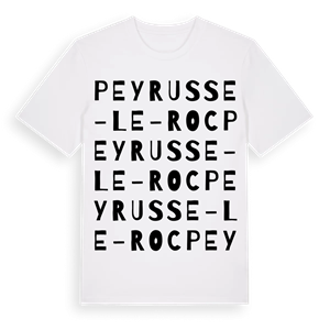 Peyrusse-le-Roc ordlek t-shirt – ekologisk bomull t-shirt från Pinshirt