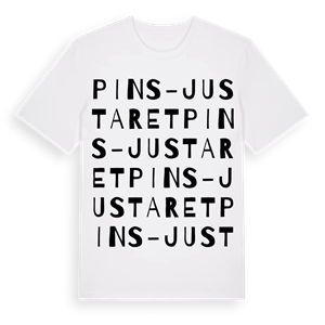 Pins-Justaret ordlek t-shirt – ekologisk bomull t-shirt från Pinshirt