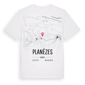 Planèzes karta t-shirt – ekologisk bomull t-shirt från Pinshirt