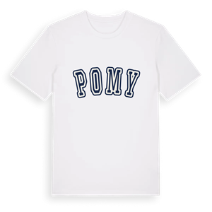 Pomy college t-shirt – ekologisk bomull t-shirt från Pinshirt