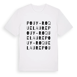 Pouy-Roquelaure ordlek t-shirt – ekologisk bomull t-shirt från Pinshirt
