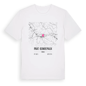 Prat-Bonrepaux karta t-shirt – ekologisk bomull t-shirt från Pinshirt