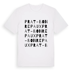 Prat-Bonrepaux ordlek t-shirt – ekologisk bomull t-shirt från Pinshirt
