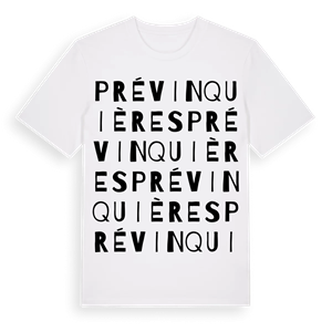 Prévinquières ordlek t-shirt – ekologisk bomull t-shirt från Pinshirt