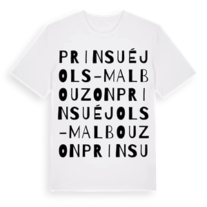 Prinsuéjols-Malbouzon ordlek t-shirt – ekologisk bomull t-shirt från Pinshirt