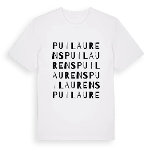 Puilaurens ordlek t-shirt – ekologisk bomull t-shirt från Pinshirt