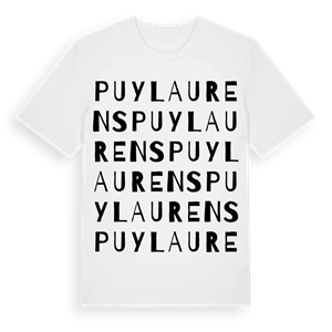 Puylaurens ordlek t-shirt – ekologisk bomull t-shirt från Pinshirt