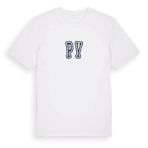 Py college t-shirt – ekologisk bomull t-shirt från Pinshirt