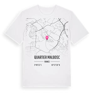 Quartier Malbosc karta t-shirt – ekologisk bomull t-shirt från Pinshirt