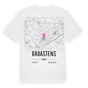 Rabastens karta t-shirt – ekologisk bomull t-shirt från Pinshirt