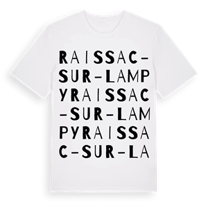 Raissac-sur-Lampy ordlek t-shirt – ekologisk bomull t-shirt från Pinshirt