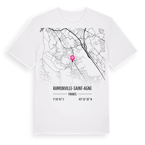 Ramonville-Saint-Agne karta t-shirt – ekologisk bomull t-shirt från Pinshirt