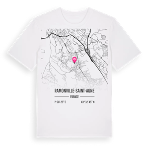 Ramonville-Saint-Agne karta t-shirt – ekologisk bomull t-shirt från Pinshirt
