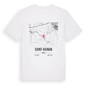 Saint-Aignan karta t-shirt – ekologisk bomull t-shirt från Pinshirt