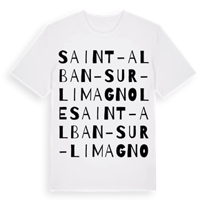 Saint-Alban-sur-Limagnole ordlek t-shirt – ekologisk bomull t-shirt från Pinshirt