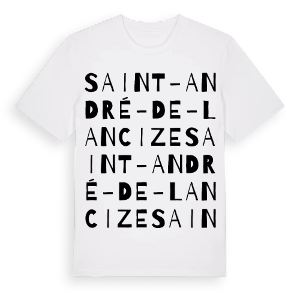 Saint-André-de-Lancize ordlek t-shirt – ekologisk bomull t-shirt från Pinshirt