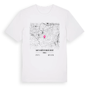 Saint-André-de-Roquelongue karta t-shirt – ekologisk bomull t-shirt från Pinshirt