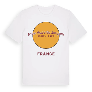 Saint-André-de-Sangonis cirkel t-shirt – ekologisk bomull t-shirt från Pinshirt