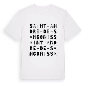 Saint-André-de-Sangonis ordlek t-shirt – ekologisk bomull t-shirt från Pinshirt