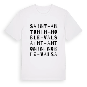 Saint-Antonin-Noble-Val ordlek t-shirt – ekologisk bomull t-shirt från Pinshirt