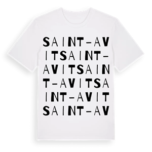 Saint-Avit ordlek t-shirt – ekologisk bomull t-shirt från Pinshirt