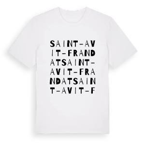 Saint-Avit-Frandat ordlek t-shirt – ekologisk bomull t-shirt från Pinshirt