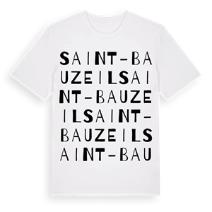 Saint-Bauzeil ordlek t-shirt – ekologisk bomull t-shirt från Pinshirt