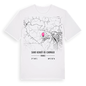 Saint-Benoît-de-Carmaux karta t-shirt – ekologisk bomull t-shirt från Pinshirt