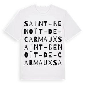 Saint-Benoît-de-Carmaux ordlek t-shirt – ekologisk bomull t-shirt från Pinshirt
