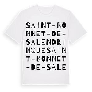 Saint-Bonnet-de-Salendrinque ordlek t-shirt – ekologisk bomull t-shirt från Pinshirt