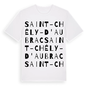 Saint-Chély-d'Aubrac ordlek t-shirt – ekologisk bomull t-shirt från Pinshirt